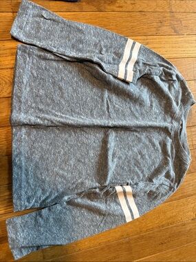 jumping beans Heather Gray Long-Sleeve Shirt with White Sleeve Stripes